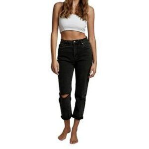 Cotton On Women's Stretch Mom Jeans - Charcoal, Size 4, New